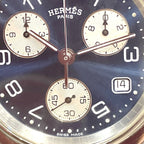 Hermes Clipper Watch SS Quartz Navy Dial — view 4