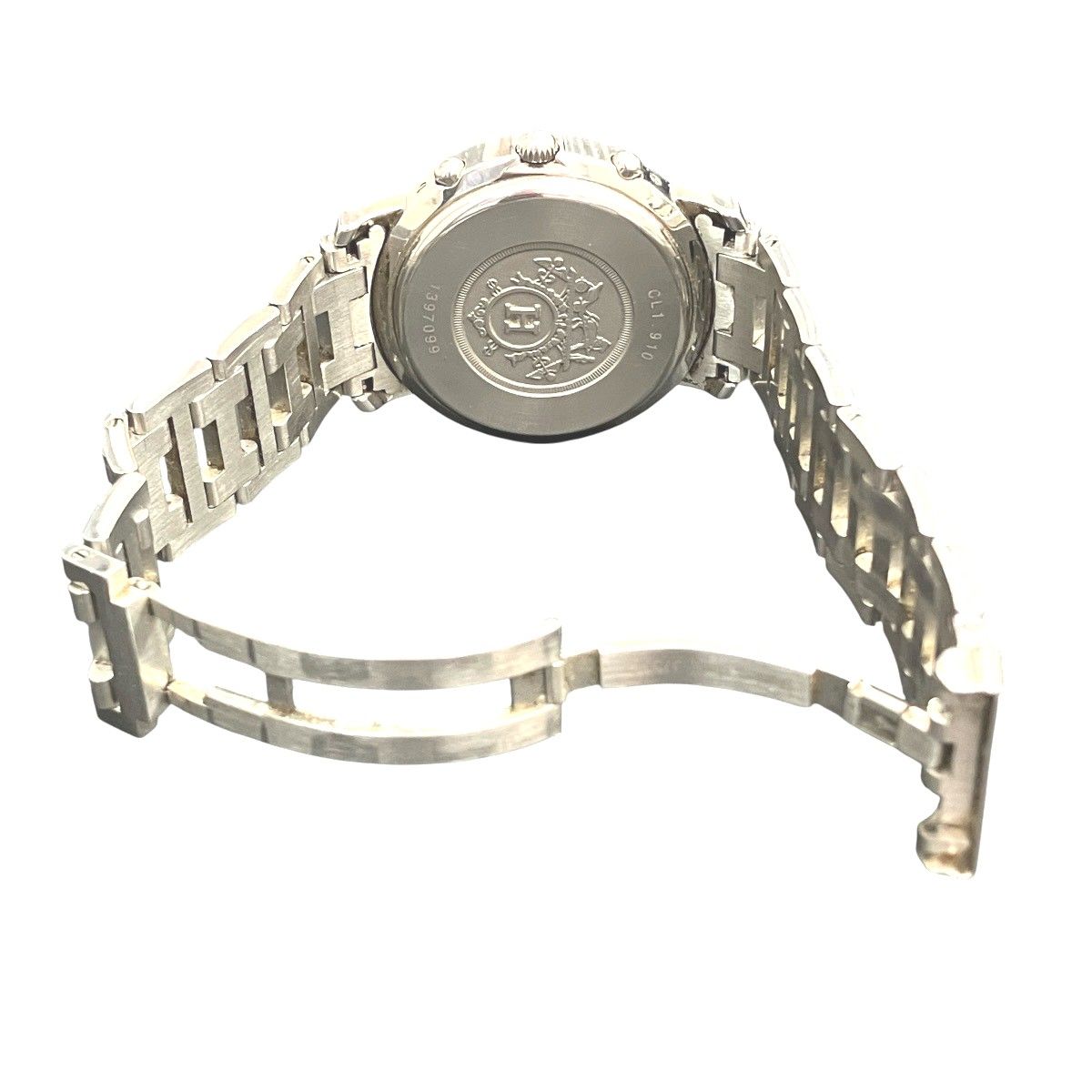 Hermes Clipper Watch SS Quartz Navy Dial — view 7