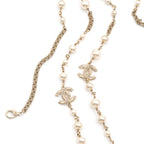 Chanel Pendant Gold CC Logo Pearl Long