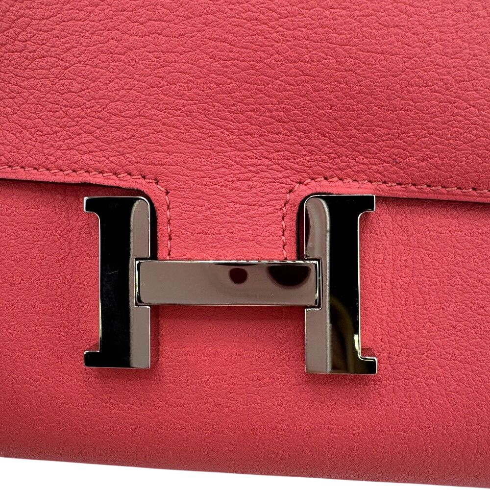 Hermes Constance Long Leather Wallet Rose Azalea Pink — view 5