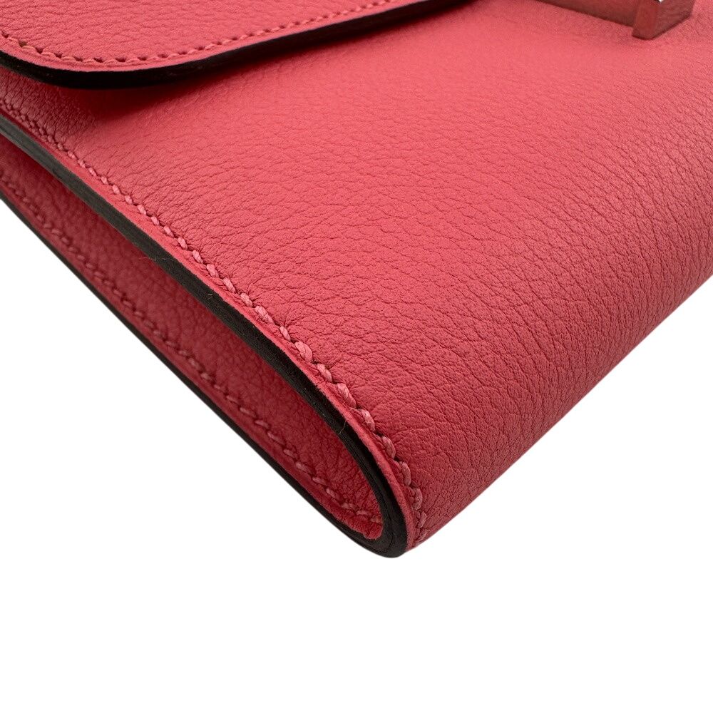 Hermes Constance Long Leather Wallet Rose Azalea Pink — view 2