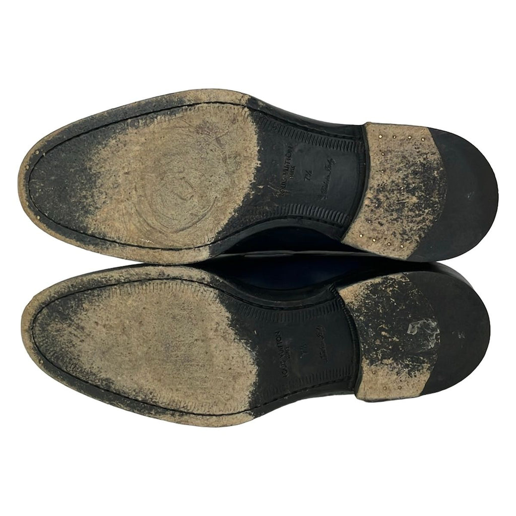 Louis Vuitton Loafers 7.5 M Navy Tassel Leather — view 4