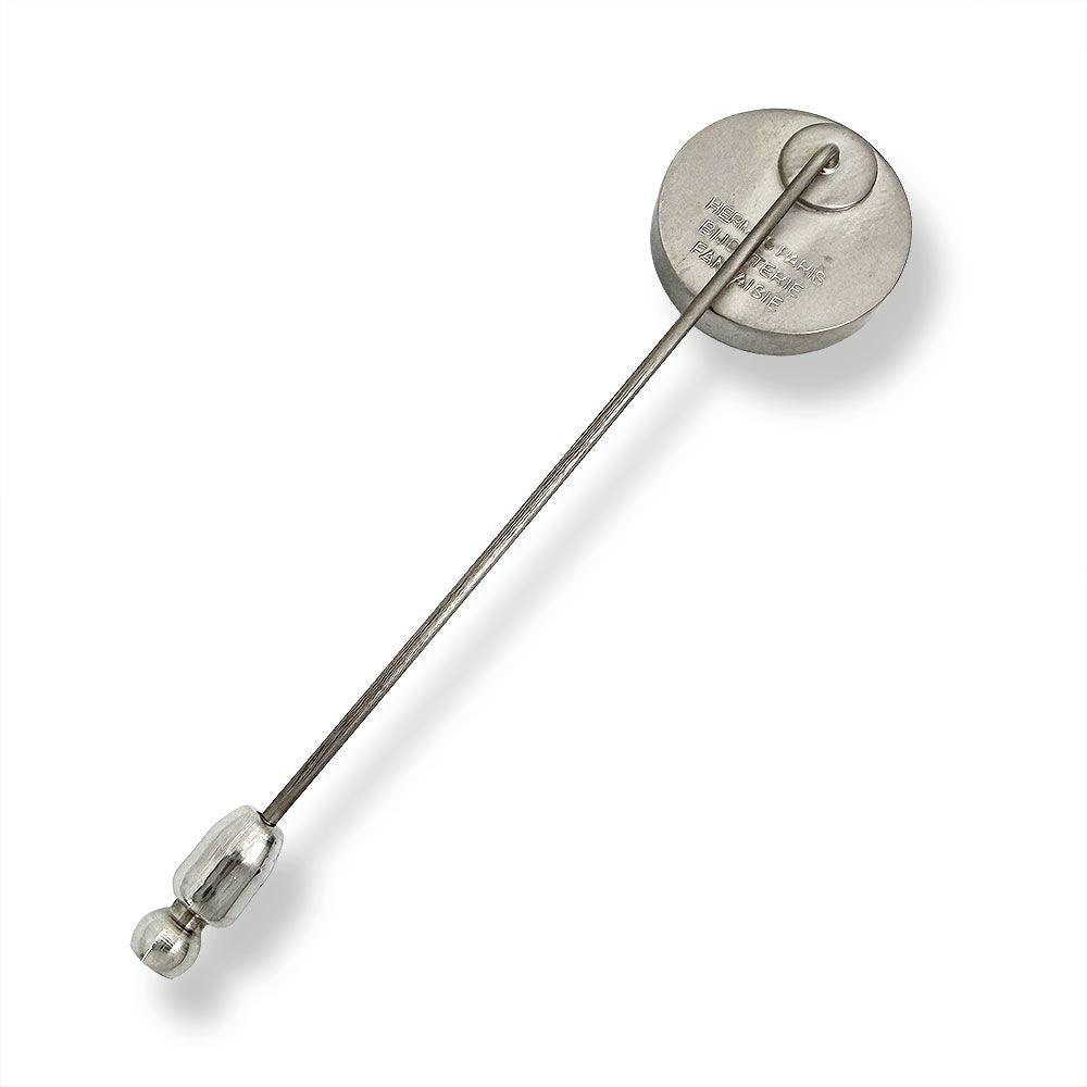Hermes Black Shell Pin Brooch — view 2