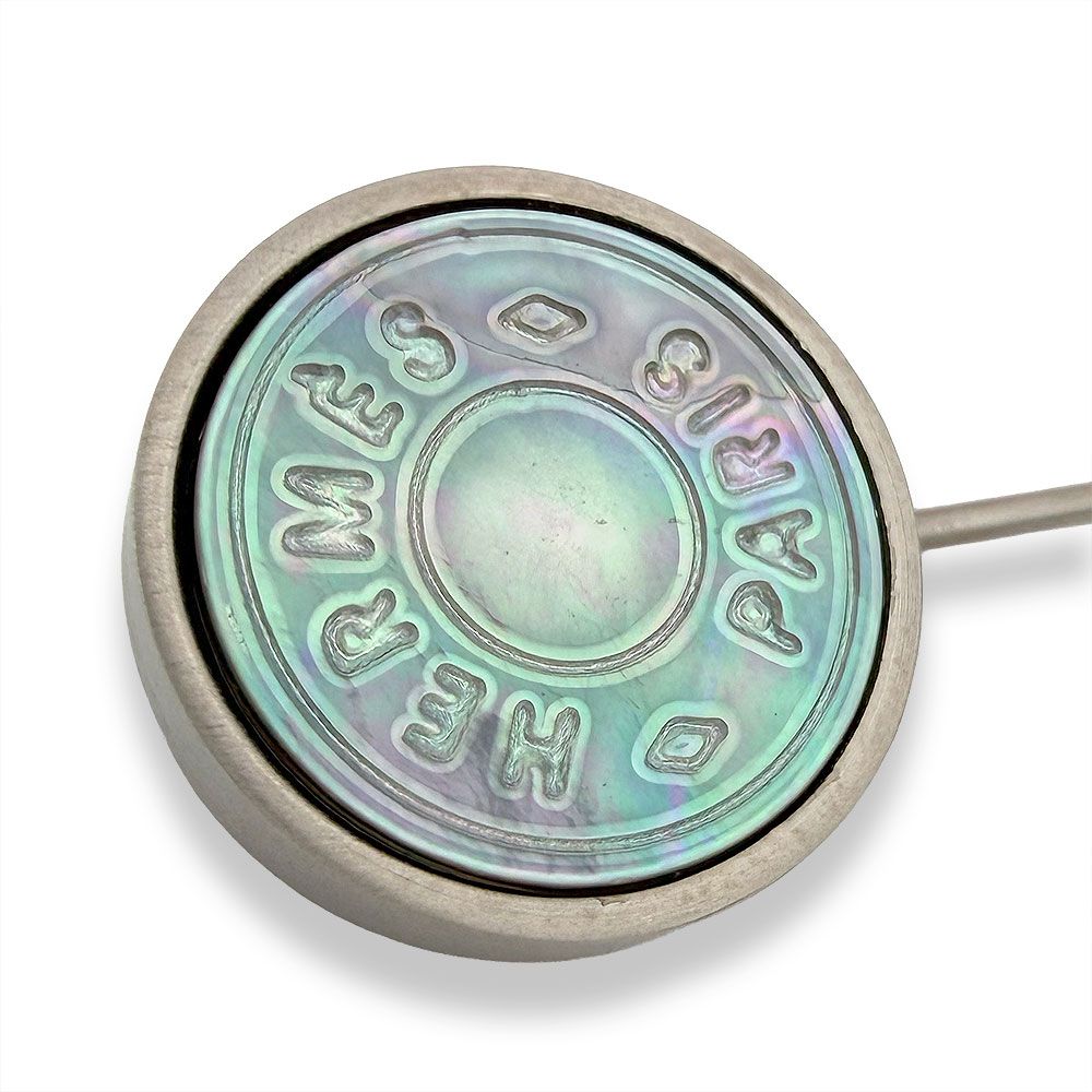 Hermes Black Shell Pin Brooch — view 3