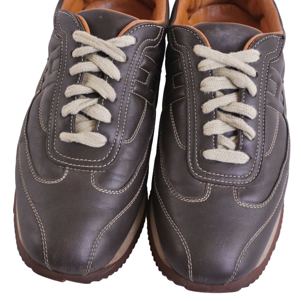 Hermes Sneakers Low Cut Logo Quick Leather Shoes — view 3