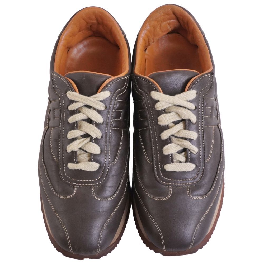Hermes Sneakers Low Cut Logo Quick Leather Shoes — view 4