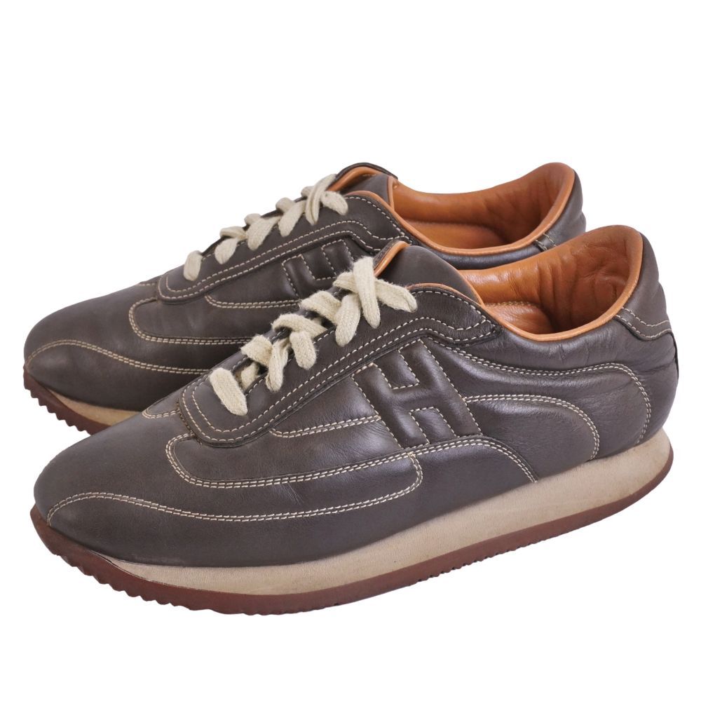 Hermes Sneakers Low Cut Logo Quick Leather Shoes — view 2