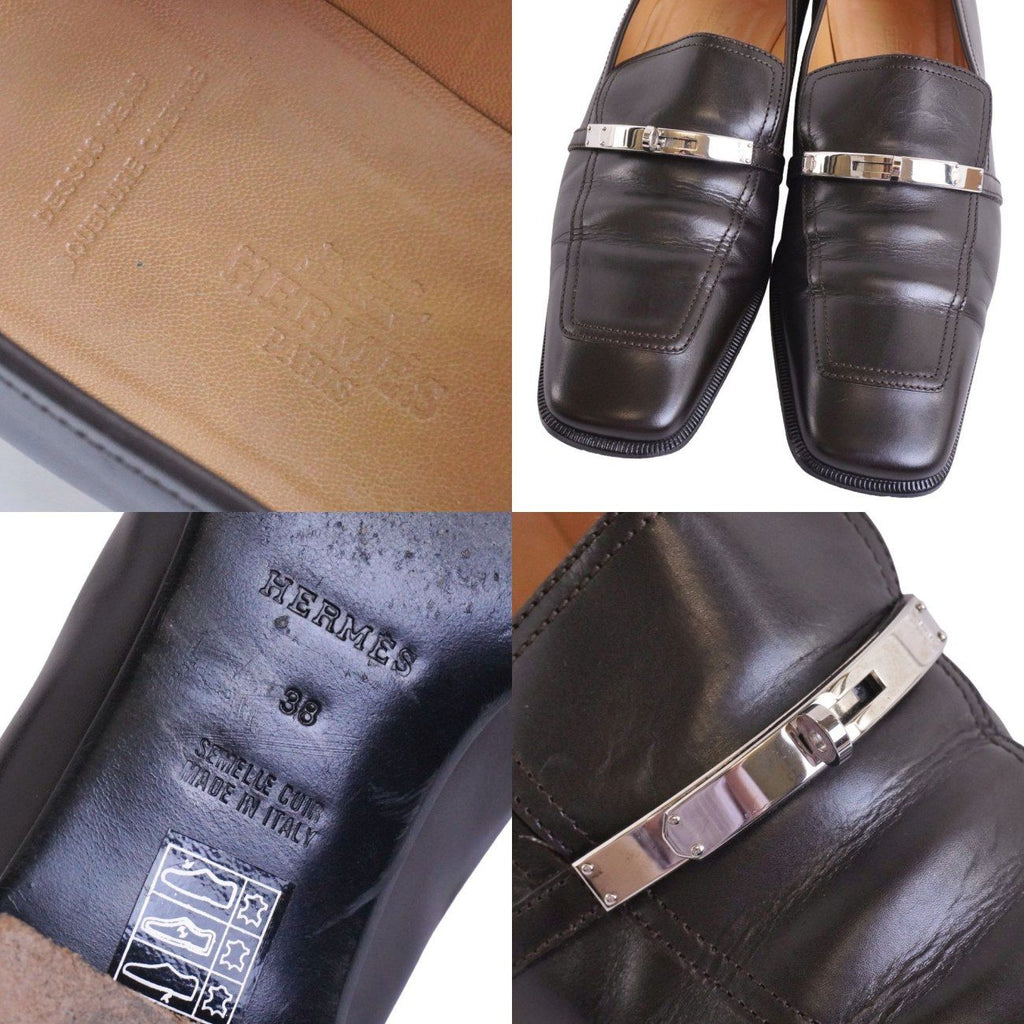 Hermes Loafers Moccasins Kelly Leather Shoes — view 9