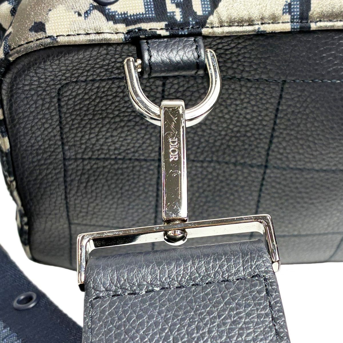 Dior Homme Belt Bag Oblique Jacquard Navy Beige — view 4