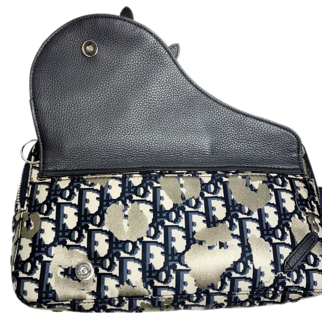 Dior Homme Belt Bag Oblique Jacquard Navy Beige — view 8
