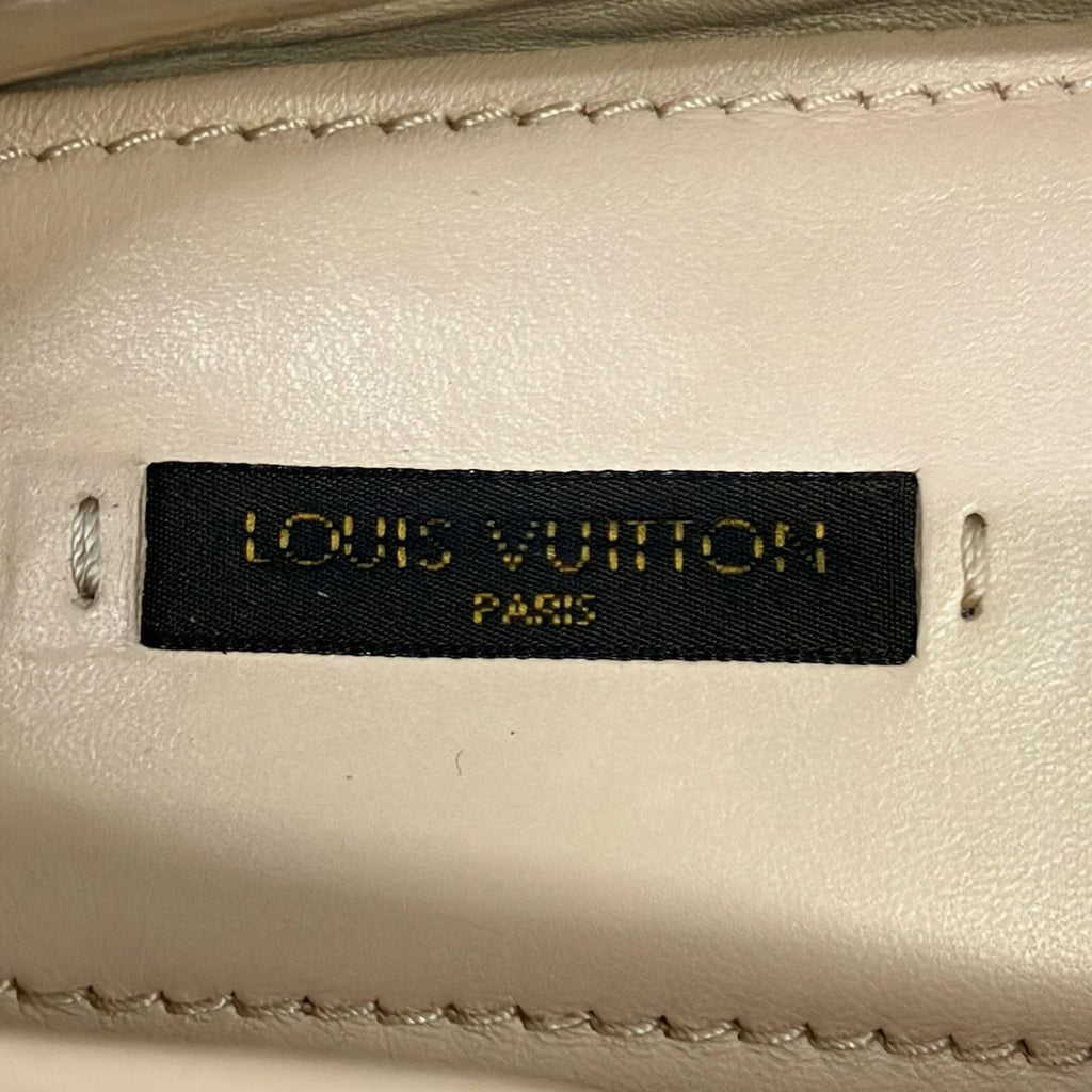 Louis Vuitton Driving Shoes 35.5 Gloria Line Light Pink Monogram Empreinte — view 5