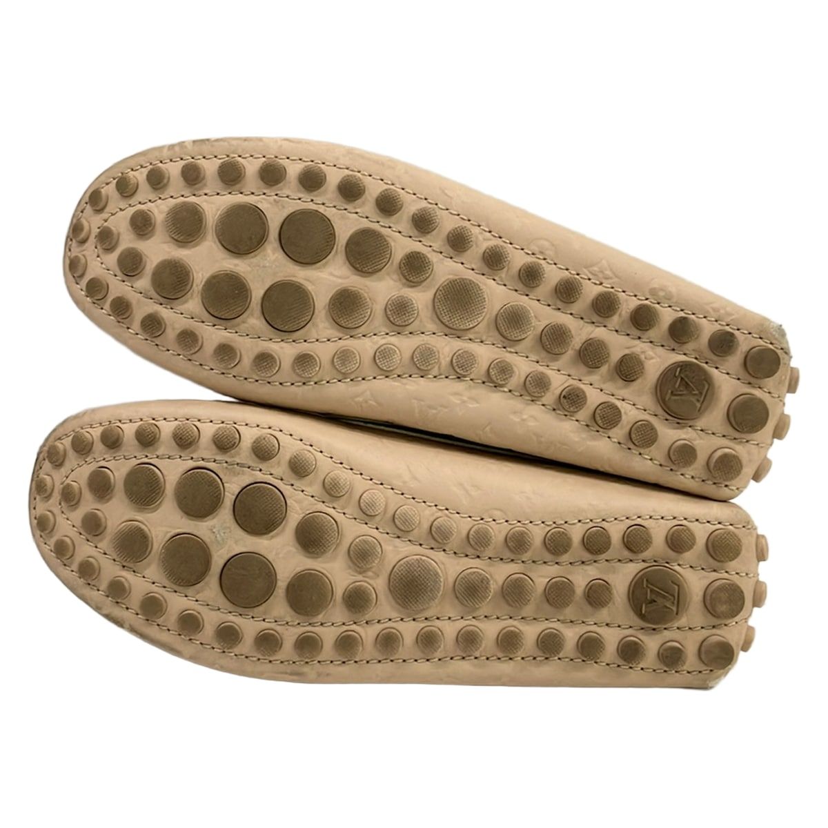 Louis Vuitton Driving Shoes 35.5 Gloria Line Light Pink Monogram Empreinte — view 4