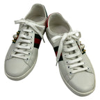 Gucci Sneakers 36 White Dark Green Red Pearl Studs Leather — view 2