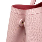 Prada Handbag 2-Way Double Bag Saffiano Cuir Leather Pink Gold — view 9