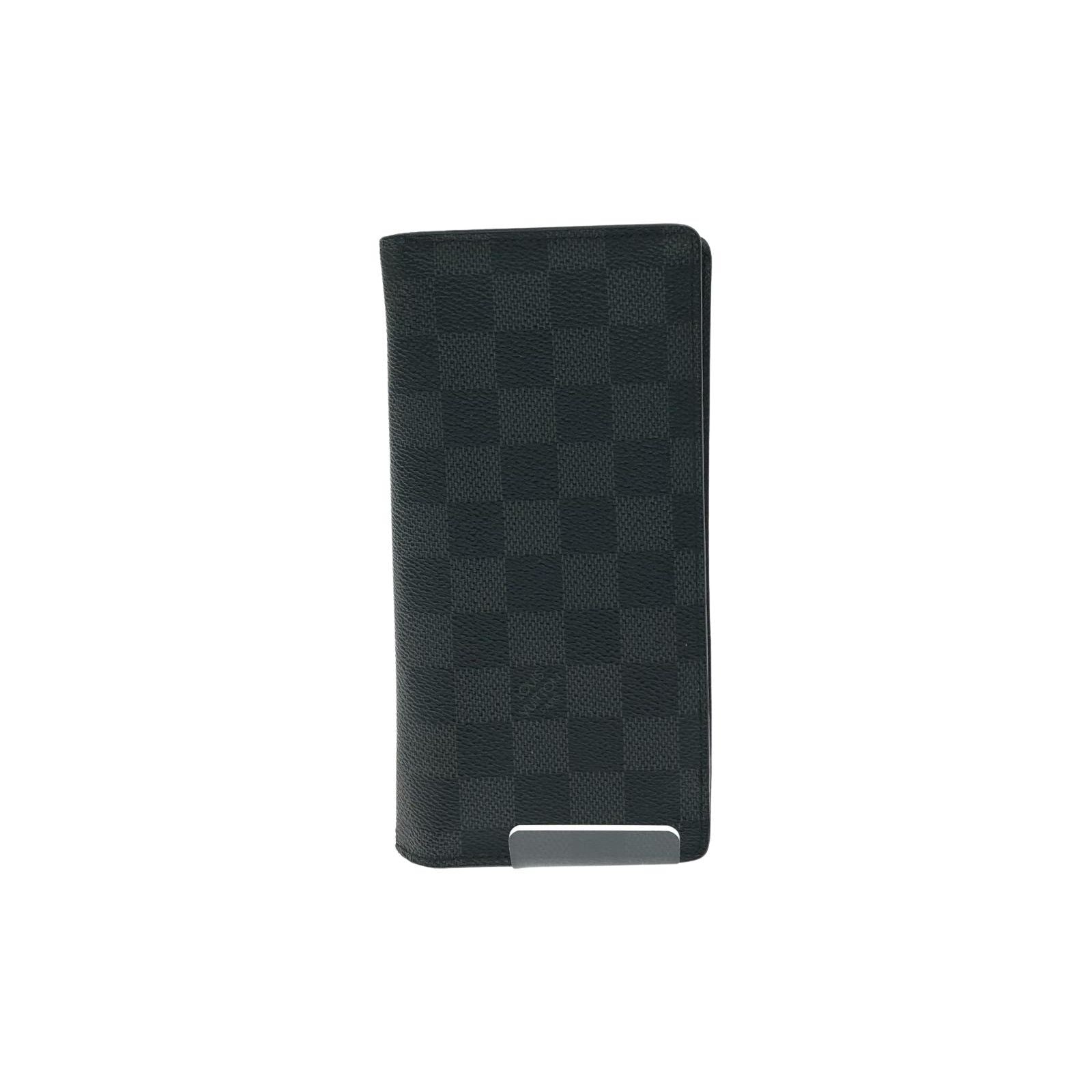 Louis Vuitton Long Bifold Wallet Damier Portefeuille Brazza Black