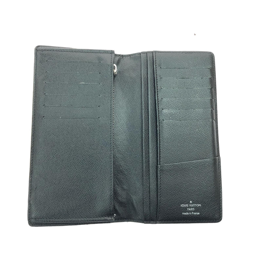 Louis Vuitton Long Bifold Wallet Damier Portefeuille Brazza Black — view 4