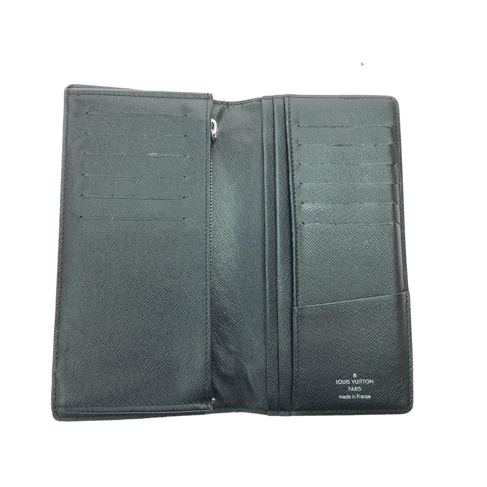 Louis Vuitton Long Bifold Wallet Damier Portefeuille Brazza Black — view 4