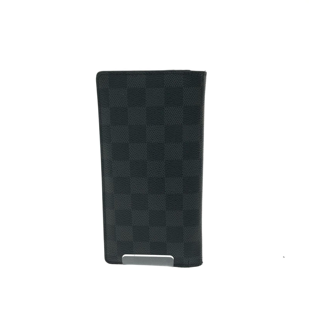 Louis Vuitton Long Bifold Wallet Damier Portefeuille Brazza Black — view 3