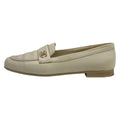 Chanel Loafers 37.5 C Beige Pearl CC Logo Leather