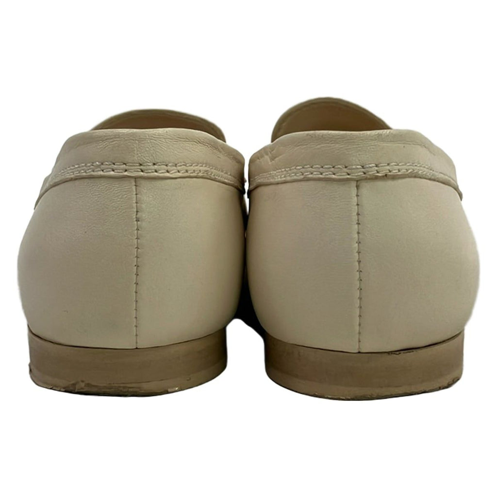 Chanel Loafers 37.5 C Beige Pearl CC Logo Leather — view 3