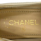 Chanel Loafers 37.5 C Beige Pearl CC Logo Leather — view 5