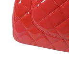 Chanel Patent Red Pink Bicolor Silver Double Flap Deca Quilted 30 — view 8