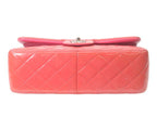 Chanel Patent Red Pink Bicolor Silver Double Flap Deca Quilted 30 — view 5