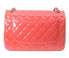 Chanel Patent Red Pink Bicolor Silver Double Flap Deca Quilted 30 — view 3
