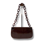 Prada Leather Plastic Chain Brown Shoulder — view 2