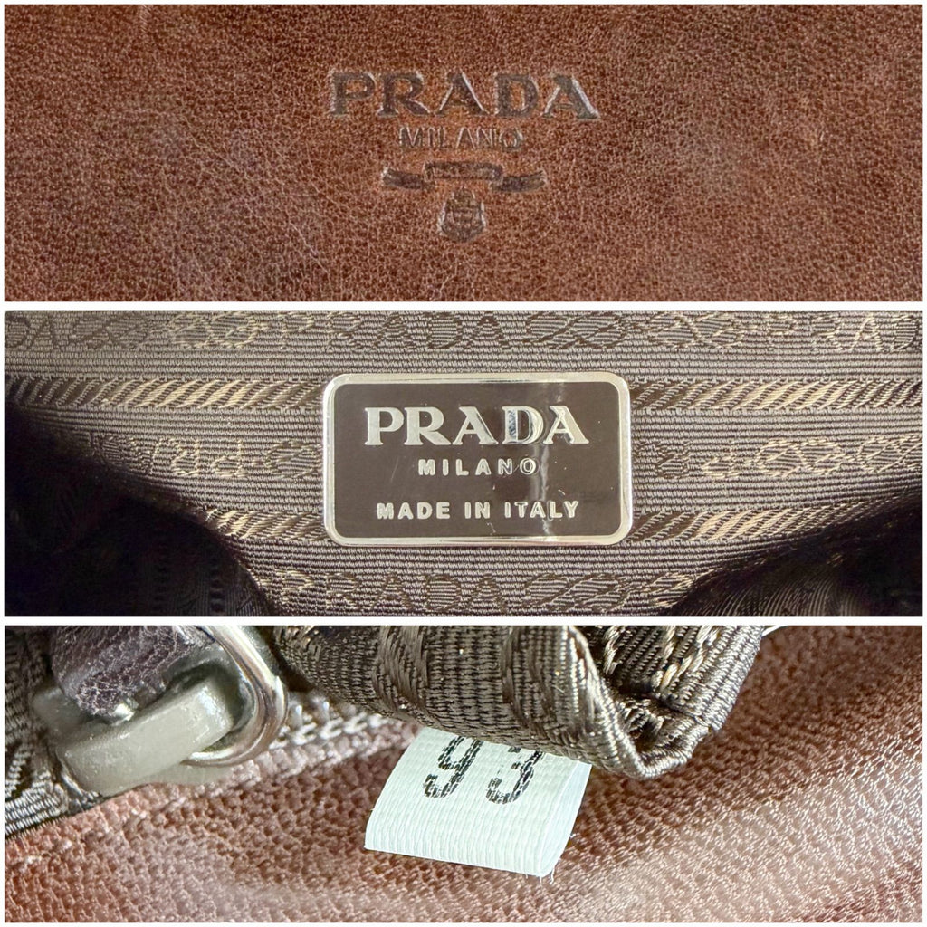 Prada Leather Plastic Chain Brown Shoulder — view 9