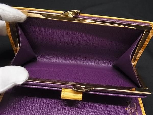 Louis Vuitton Wallet Epi Continental Viennois Tassiri Yellow Leather Kiss Lock — view 4