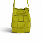Bottega Veneta Cassette Maxi Intrecciato Leather Small Yellow Green — view 4