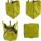 Bottega Veneta Cassette Maxi Intrecciato Leather Small Yellow Green — view 6