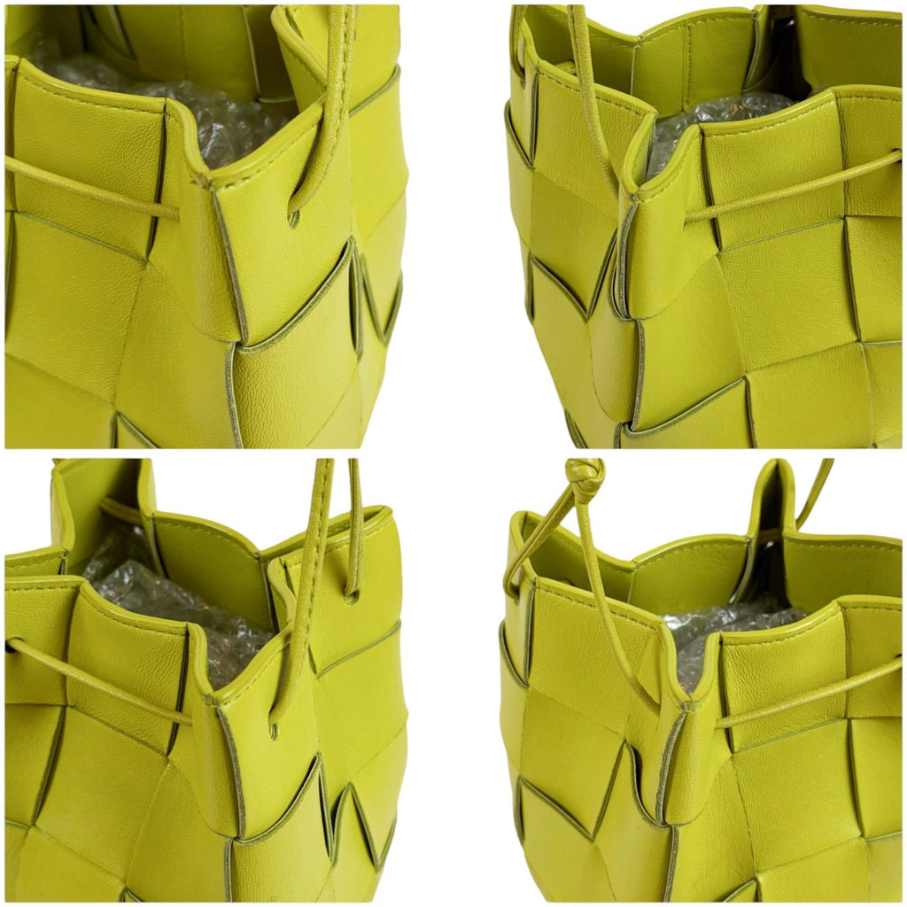 Bottega Veneta Cassette Maxi Intrecciato Leather Small Yellow Green — view 7