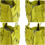 Bottega Veneta Cassette Maxi Intrecciato Leather Small Yellow Green — view 7