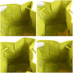 Bottega Veneta Cassette Maxi Intrecciato Leather Small Yellow Green — view 9