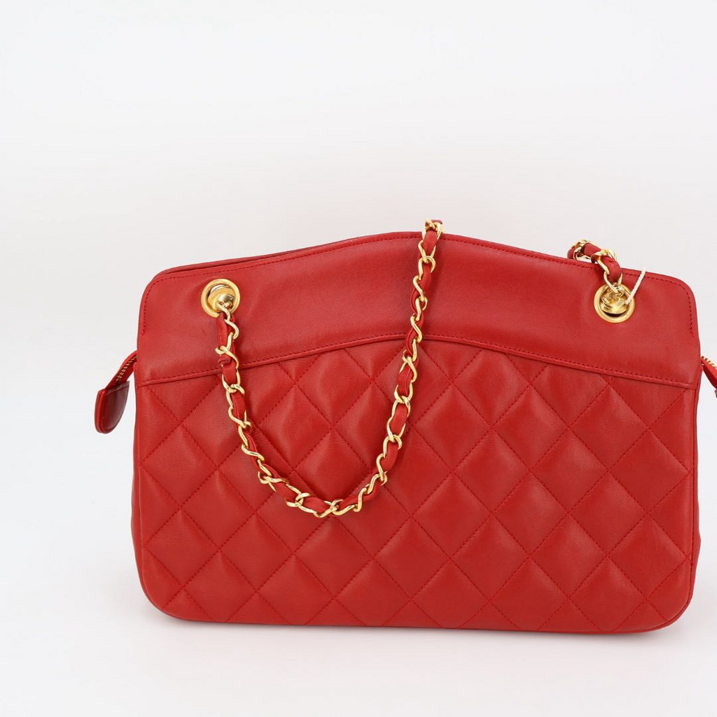 Chanel Lambskin Quilted Chain Tote — view 6