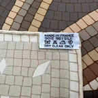 Hermes Carre 90 Scarf Silk Cave Felem Beware of Cats Beige — view 8