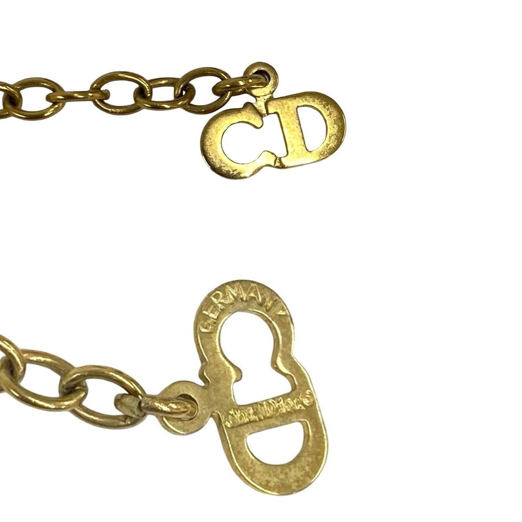 Dior CD Logo Motif Chain Necklace Gold — view 3