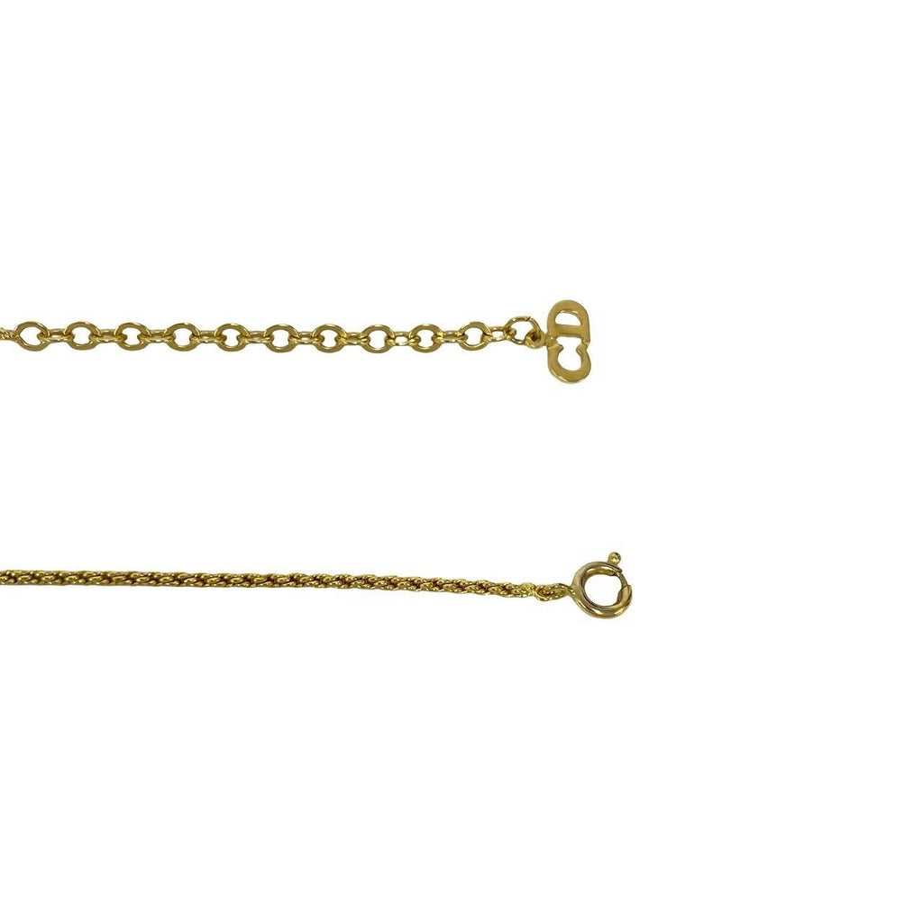 Dior CD Logo Motif Chain Necklace Gold — view 4