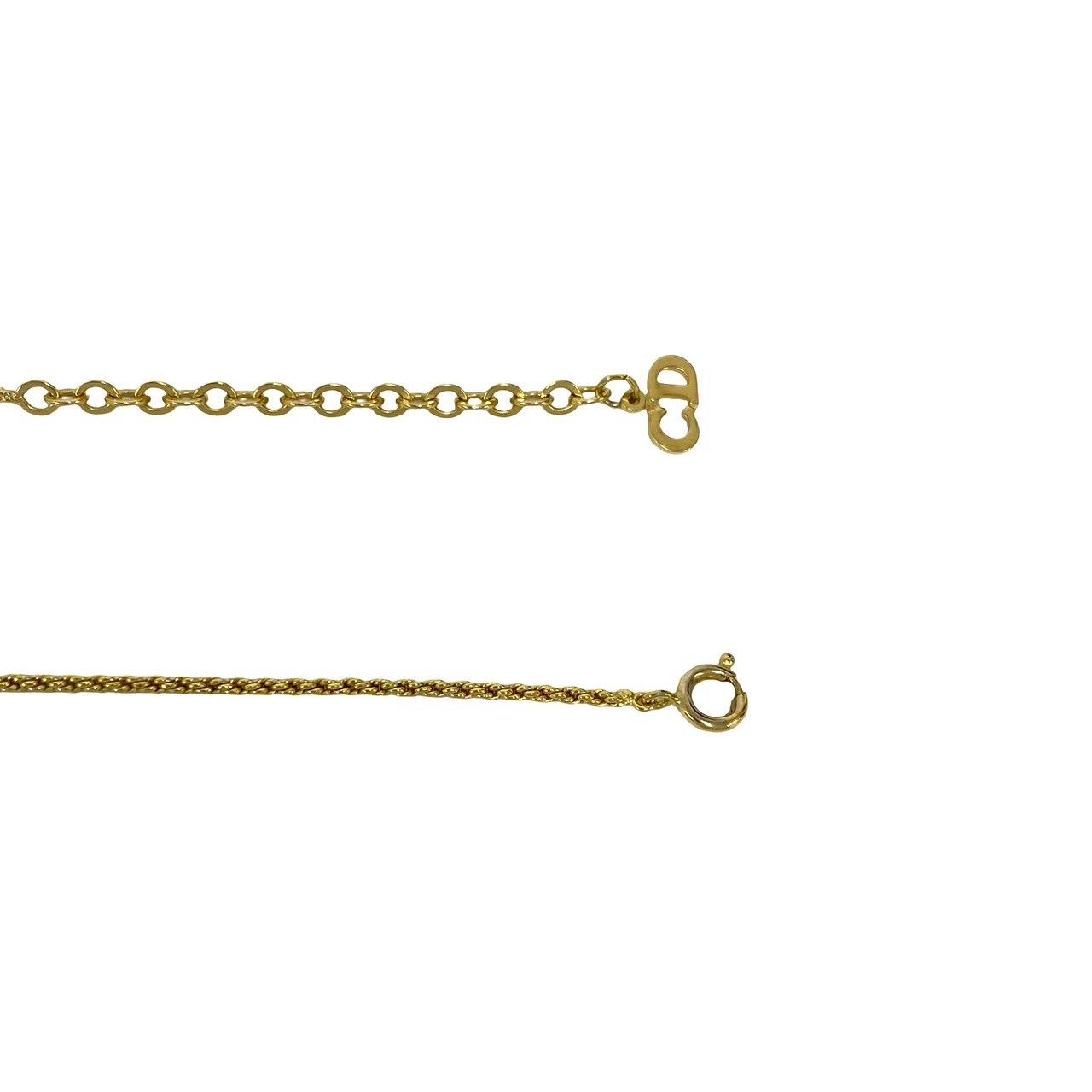 Dior CD Logo Motif Chain Necklace Gold — view 4