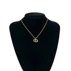 Dior CD Logo Motif Chain Necklace Gold — view 2