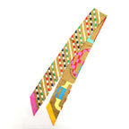 Hermes Heaven Twill Scarf Modern Buckle Bouclerie Moderne Camel Multicolor — view 2