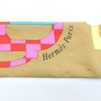 Hermes Heaven Twill Scarf Modern Buckle Bouclerie Moderne Camel Multicolor — view 6
