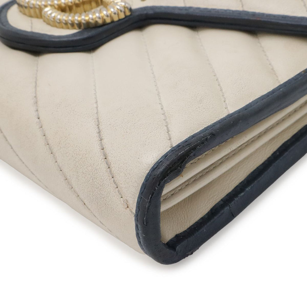 Gucci GG Marmont Chain Wallet Shoulder Bag Pochette 2-Way Clutch Quilted — view 3