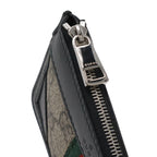 Gucci GG Supreme Webbing Line Sherry Coin Purse Leather Black with Key Hook — view 5