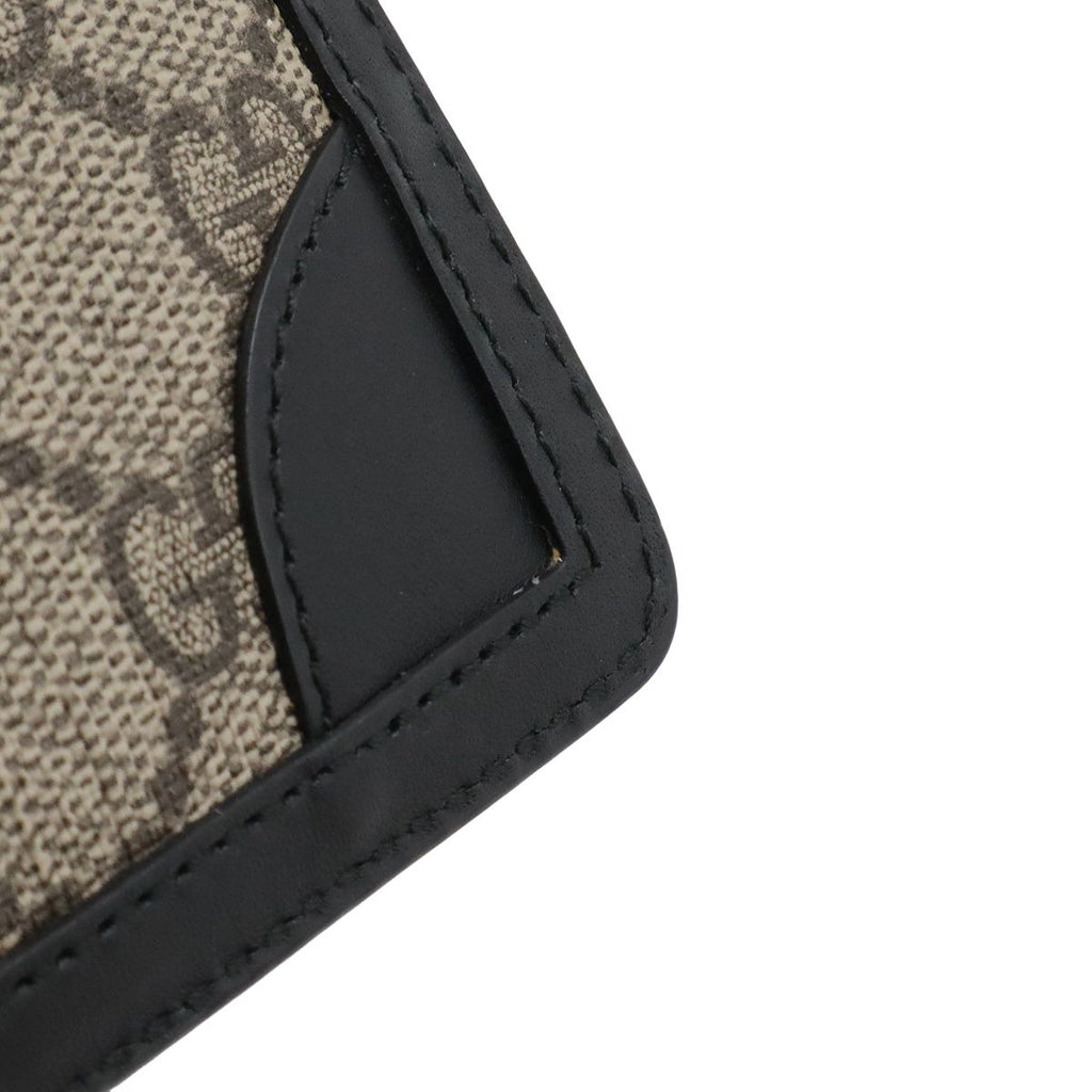 Gucci GG Supreme Webbing Line Sherry Coin Purse Leather Black with Key Hook — view 4