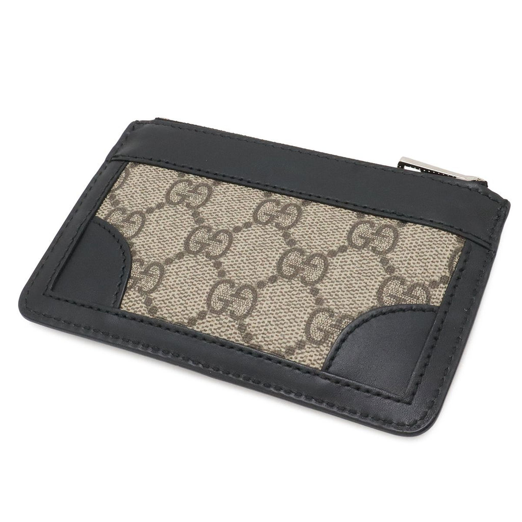 Gucci GG Supreme Webbing Line Sherry Coin Purse Leather Black with Key Hook — view 2