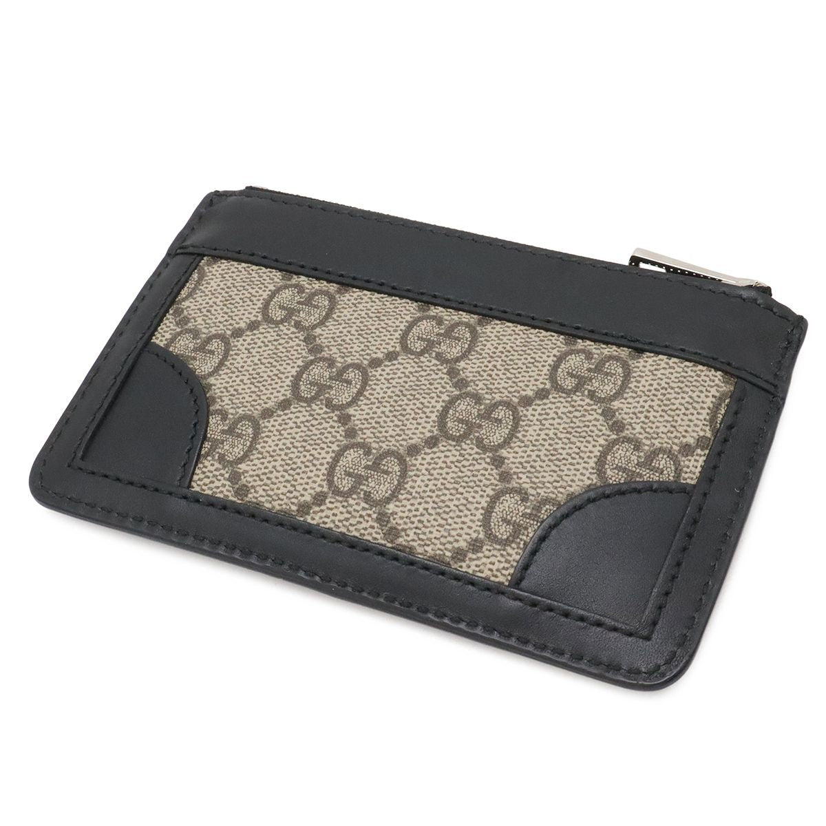 Gucci GG Supreme Webbing Line Sherry Coin Purse Leather Black with Key Hook — view 2