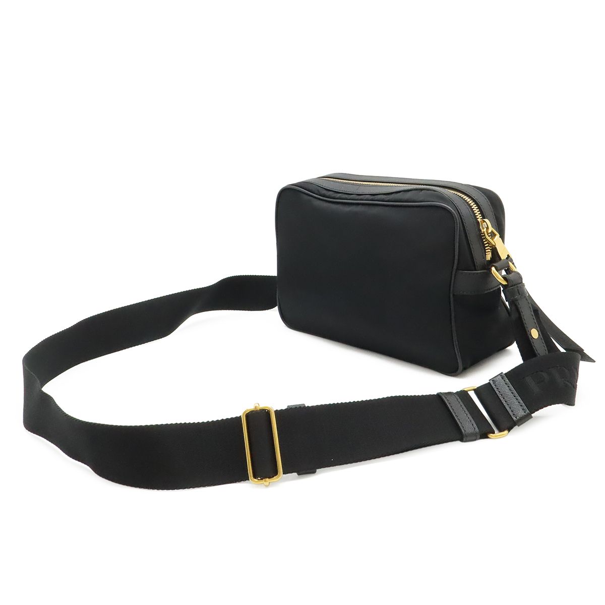 Prada Shoulder Bag Pochette Crossbody 2-Way Pouch Clutch Nylon Leather Nero — view 2